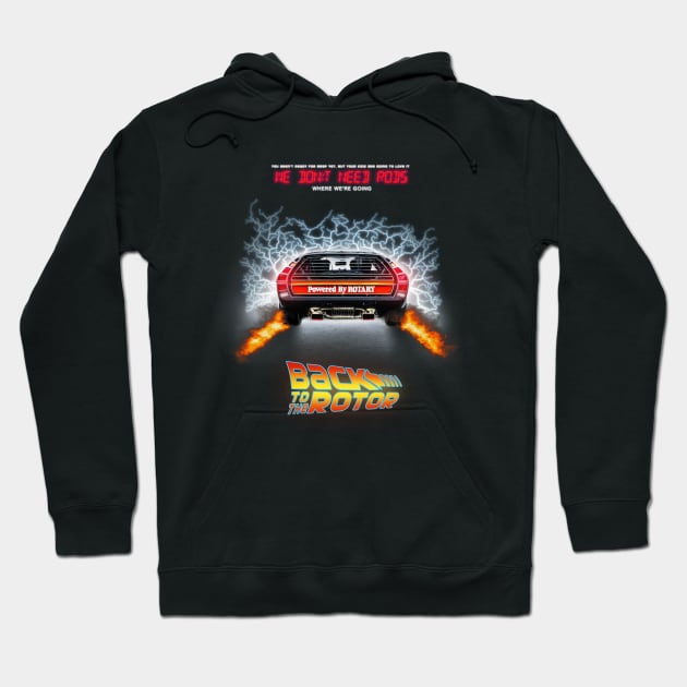 Back To The Rotor (on black) Hoodie by hexgraphica